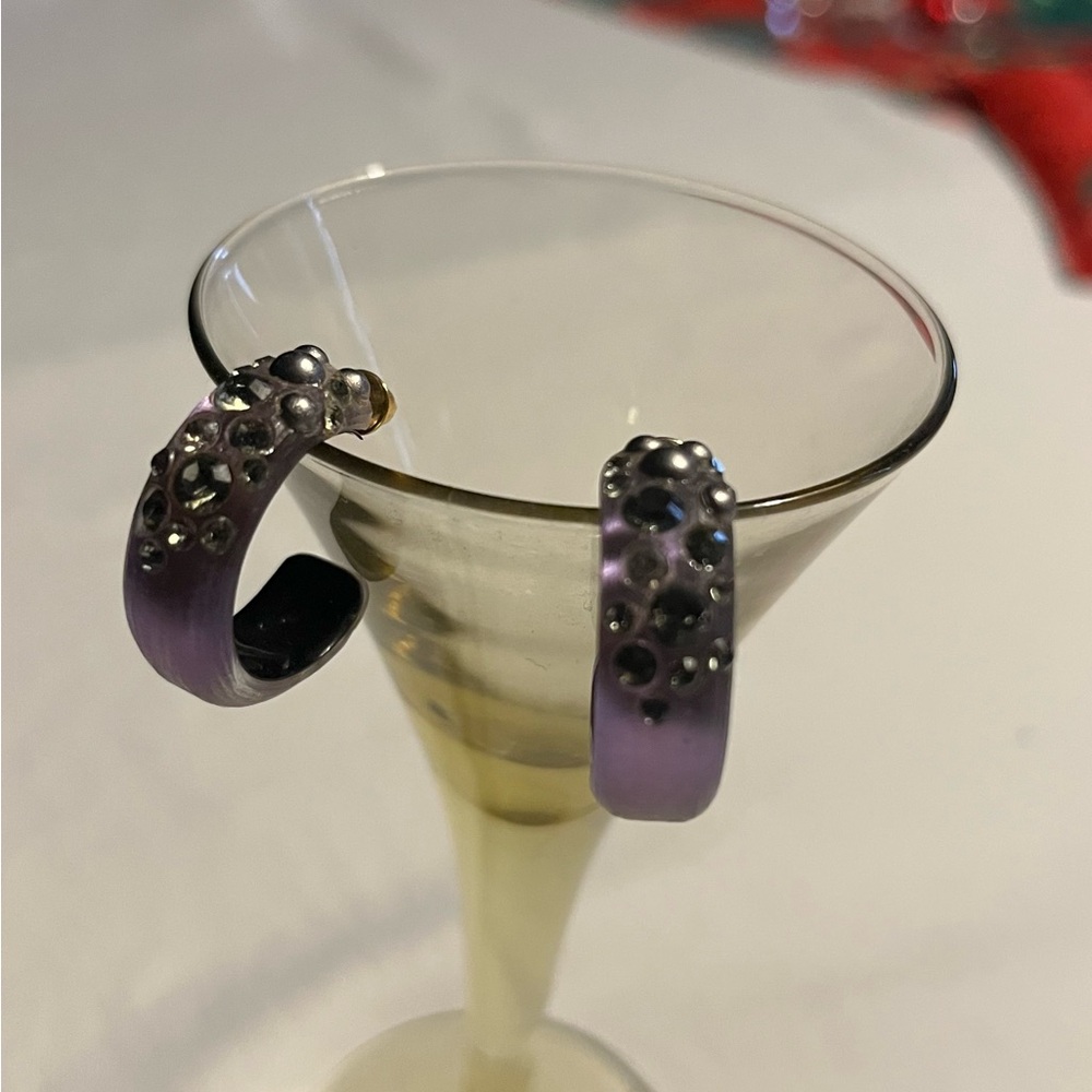 Alexis Bittar Purple Embellished Earrings - Picture 4 of 4
